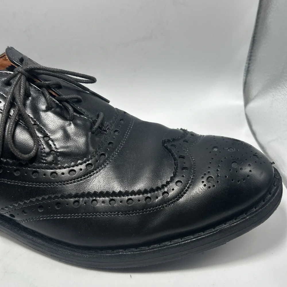 Allen Edmonds WHITNEY Oxford Shoes Mens Size 10.5 D Wing Tip Dress Black USA - Picture 15 of 16